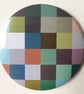 Geometric bag mirror multicolour squares round pocket mirror  - Image 1