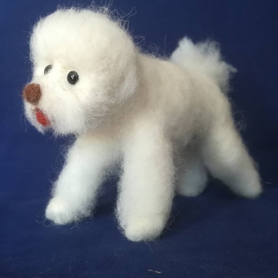 Bichon Frize , dog, needle felted, collectable,wool armature OOAK 