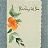 hand painted original floral greetings card ( ref F 466)