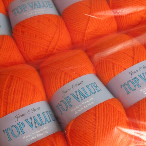 SALE 1000grams James C Brett Top Value Double Knitting (Orange)