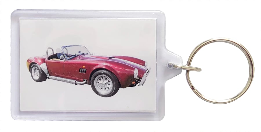 AC Cobra Mk111 - Keyring with 50x35mm Insert - Car Enthusiast