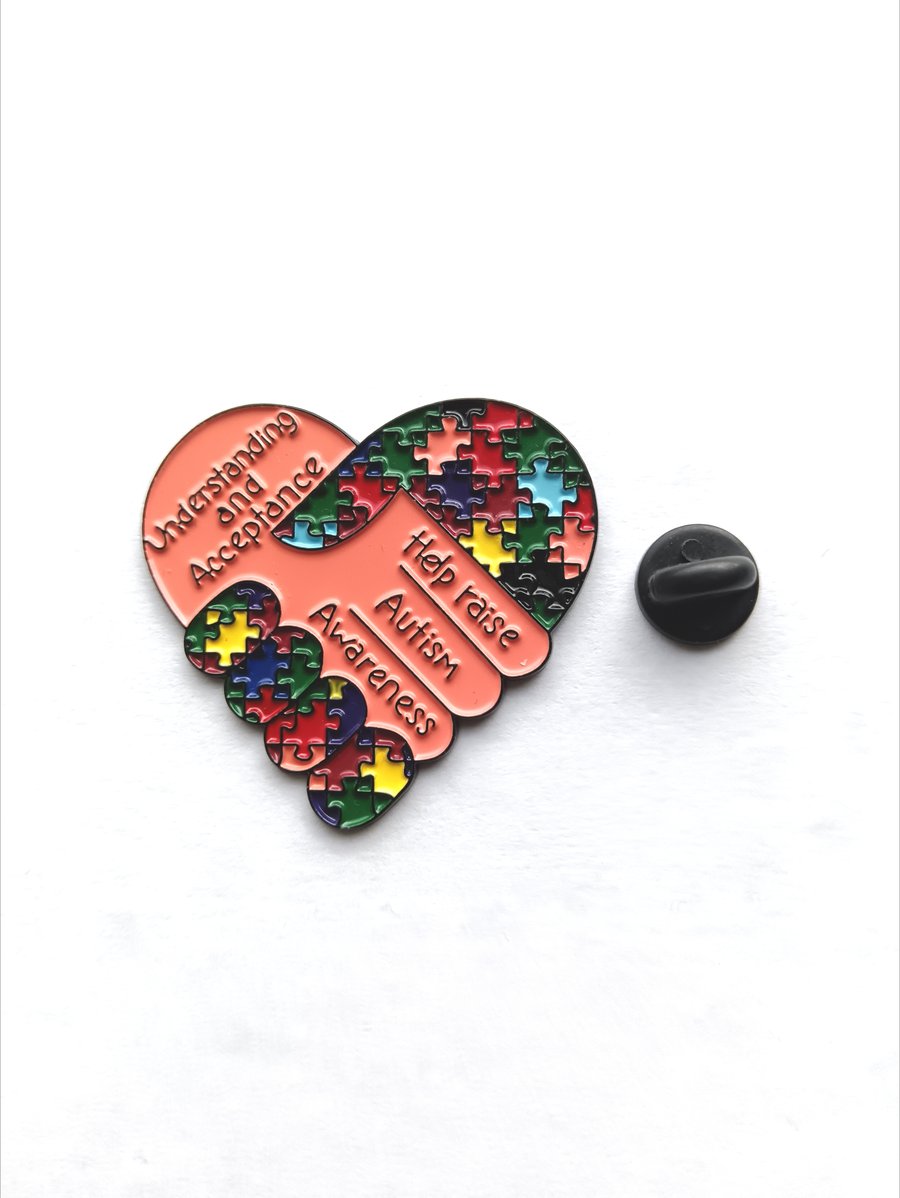 Autism Supporter Large Enamel Pin Badge Brooch.