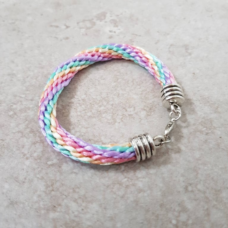 Pastel bracelet, Rainbow Bracelet, Pretty Summer Bracelet, Pastel jewellery 