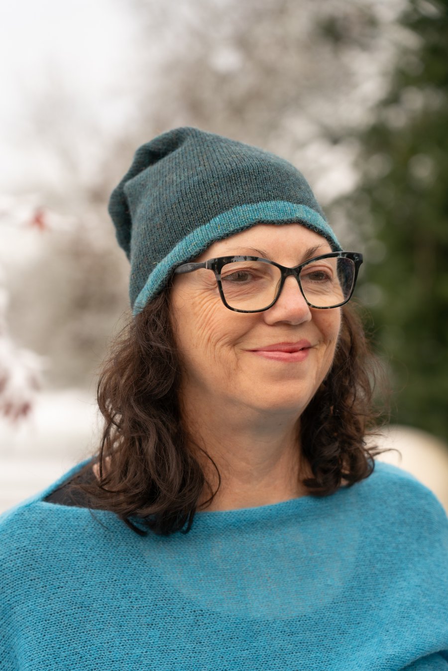 Scottish lambswool Teal beanie. Beanies. Unisex Slouch beanie,  Blue Hats