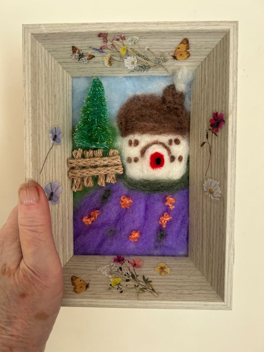 Image of Needle felted picture in frame