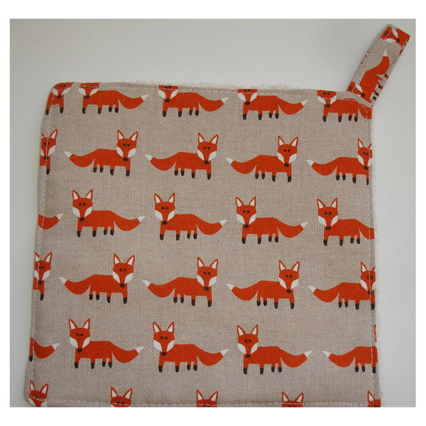 Fox Pot Holder Orange Foxes Potholder Kitchen Grab Mat Pad