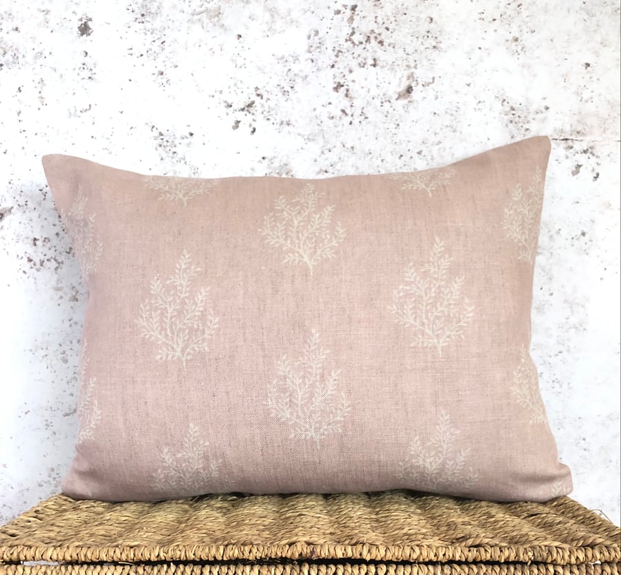 Peony and Sage, Linen Cushion Cover, in Olivia fabric