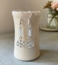 Snowflake earrings with pale grey sparkle beads, winter jewellery - Image 1