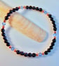 Blue Goldstone, Swarovski 'Light Sapphire' Crystal & Copper Bracelet-Free UK P&P - Image 2