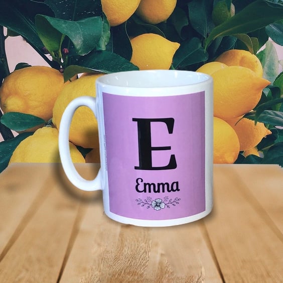 Personalised Girls Name, Initial mug. Mugs for girls for birthday and Christmas