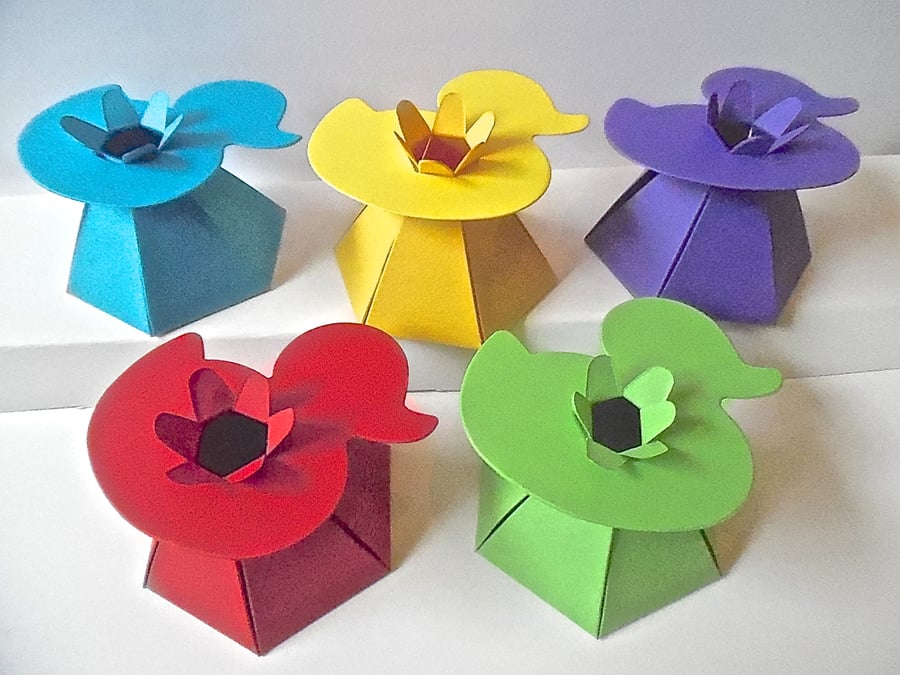 10 Bright DUCK Top Favour Boxes Gift Box, Weddings, baby shower