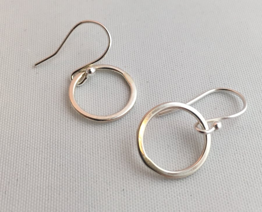 Silver circle earrings