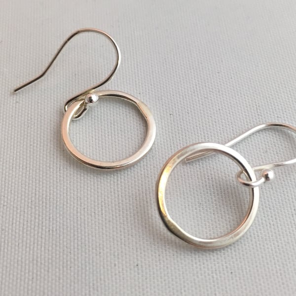 Silver circle earrings