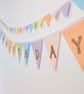 Felt Pastel Rainbow Happy Birthday Bunting - Reusable and Customisable Banner