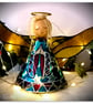 Large: Turquoise Tin Angel Christmas tree topper - Image 2
