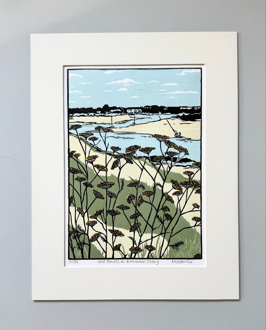  Burnham Overy Staithe - Original Limited Edition Lino-Print
