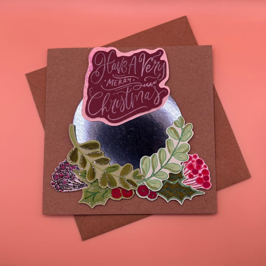 Handmade Christmas Bough Card