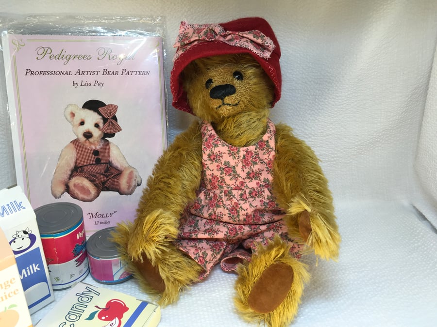 Dressed Mohair Bear for Collector over 14 years old. Add her to your hug.