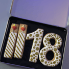 Luxury 18th Birthday Number Cookies - Handmade Personalised Gift Tin