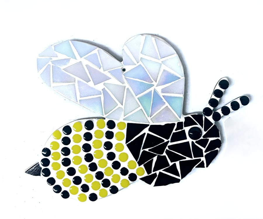 Bee DIY Mosaic Kit - Bumble bee, animal craft kit, honey bee, yellow and black, 
