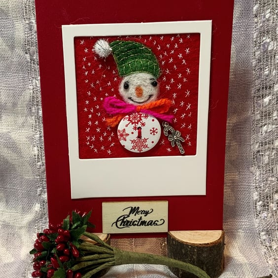 Elfy The Snowman Christmas Card