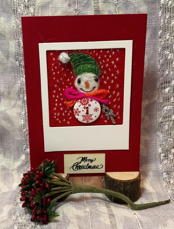 Elfy The Snowman Christmas Card