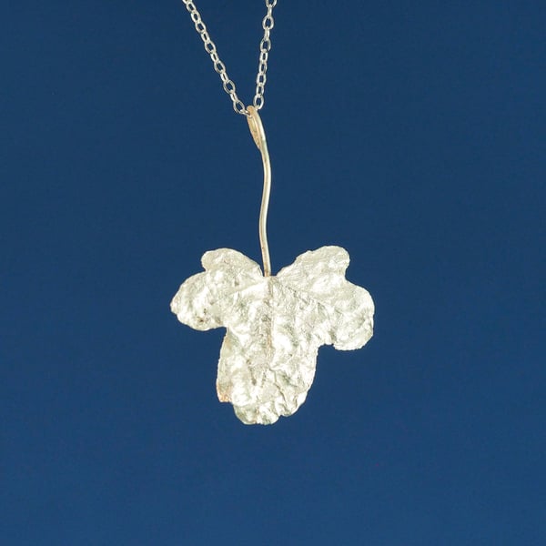 Silver Hawthorn Leaf Pendant