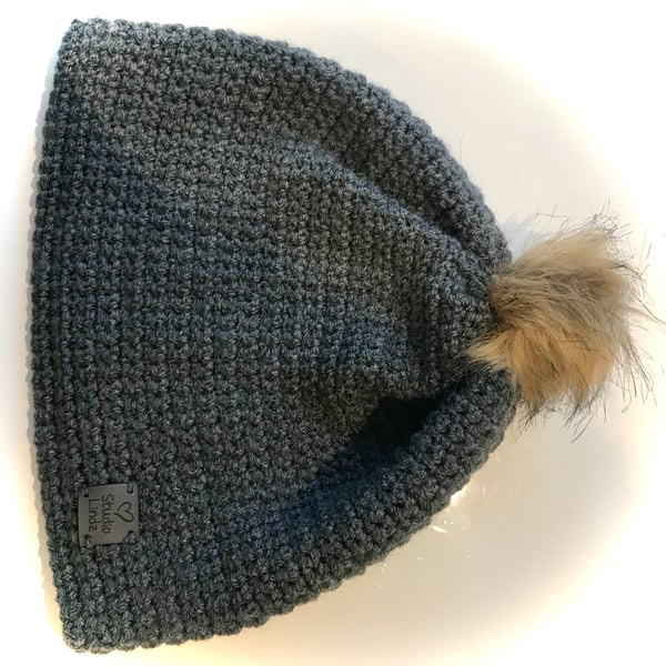 Handmade Crochet Beanie (with detachable pom pom)