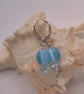 Earrings with Pale Blue Oval Glass Bead and Crystal Rondelle, Gift for Her - Image 10