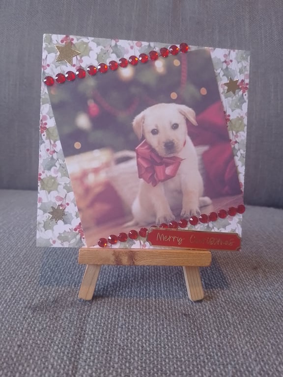Labrador Puppy For The One I Love Christmas Card