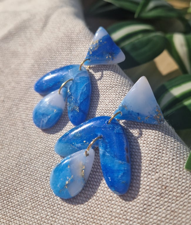 Polymer Clay Earrings: Shoreline 