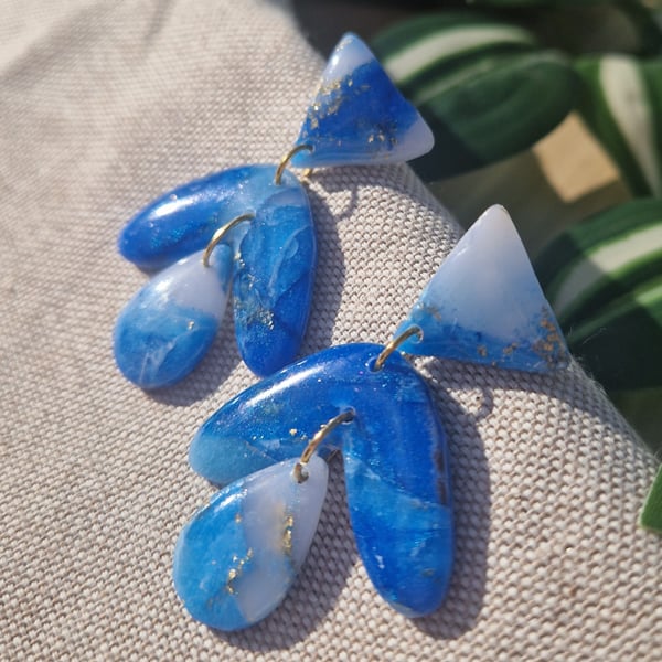 Polymer Clay Earrings: Shoreline 