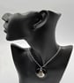 Small Scallop Seashell Fused Glass Pendant with Real Platinum Lustre Motif - Image 9