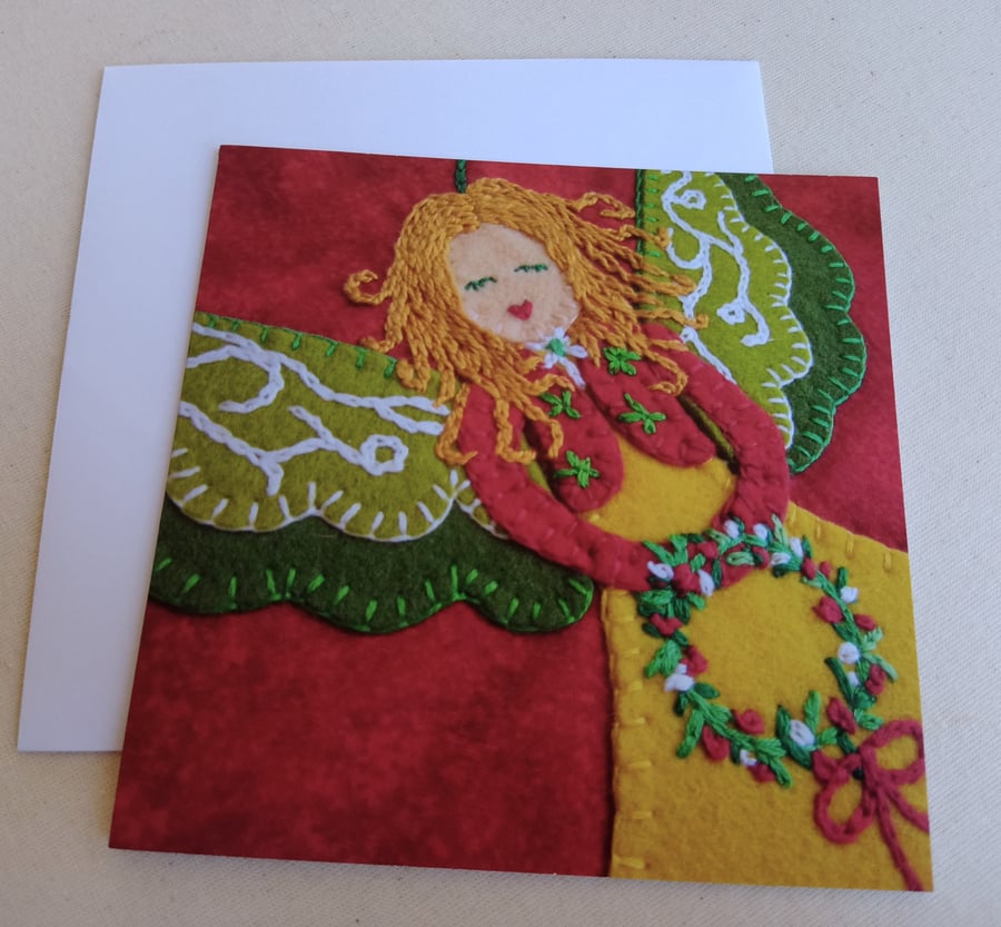 Christmas Fairy card, based on my hand embroidered design