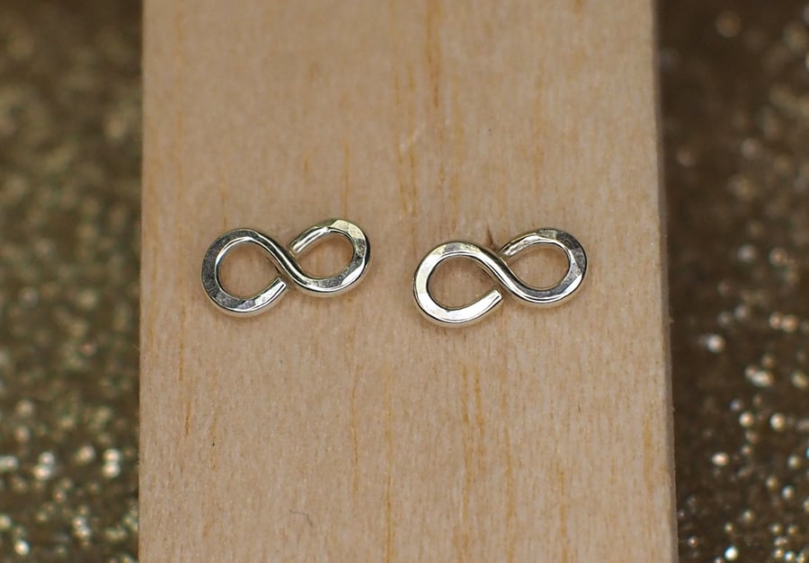 Sterling silver infinity stud earrings - made to order for you