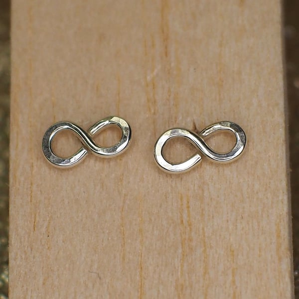 Sterling silver infinity stud earrings - made to order for you