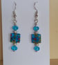 Turquoise Millefiori Earrings - Image 1