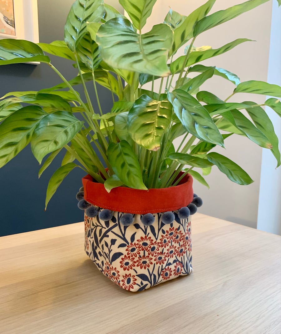 Reclaimed fabric Storage Basket