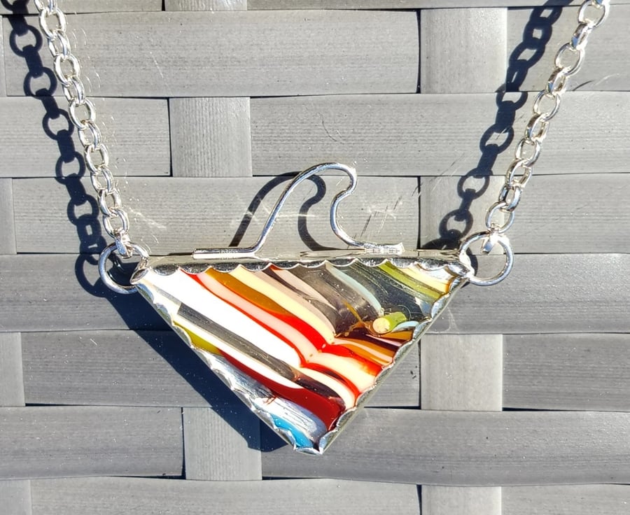 Surfite Necklace Fine & Sterling Silver Triangle Pendant Jewellery Gift