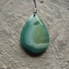 Green Onyx Agate Teardrop Pendant