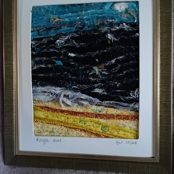 Rough Seas - Textile Art