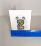Unique Embroidered Birthday Card – Whimsical Cross Stitch Character - Image 6