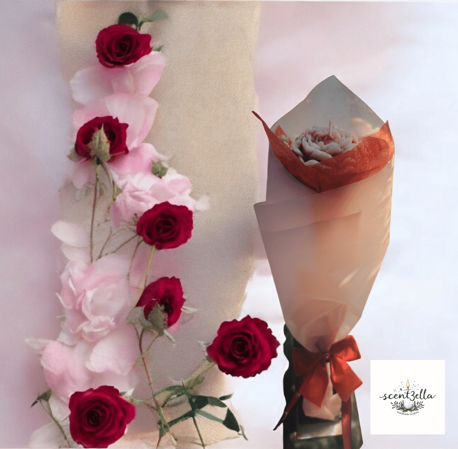 Scentella Elegant Wrapped Flower Candle