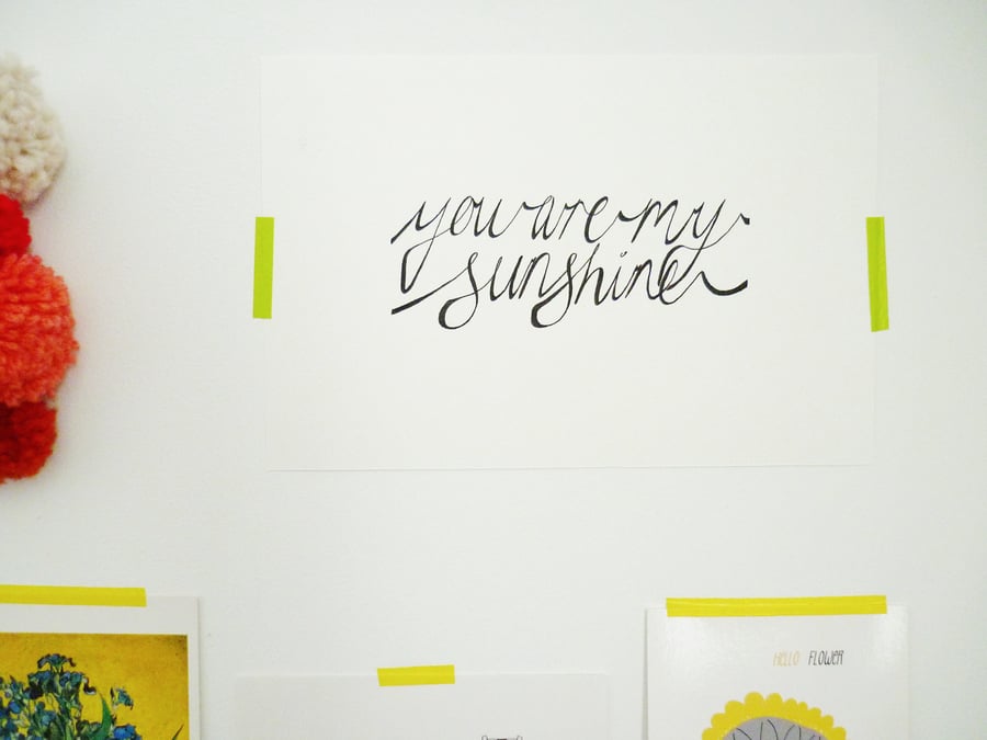 Free Postage - 'You are my sunshine' hand drawn illustration