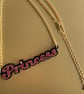 Princess pink glitter acrylic necklace - Image 2