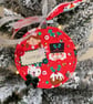 Personalised Red Festive Bauble - Handmade Nutcracker Keepsake