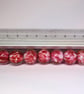 Handmade pink and white patterned lamp work glass beads - Image 9
