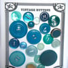 21 Vintage Turquoise Buttons