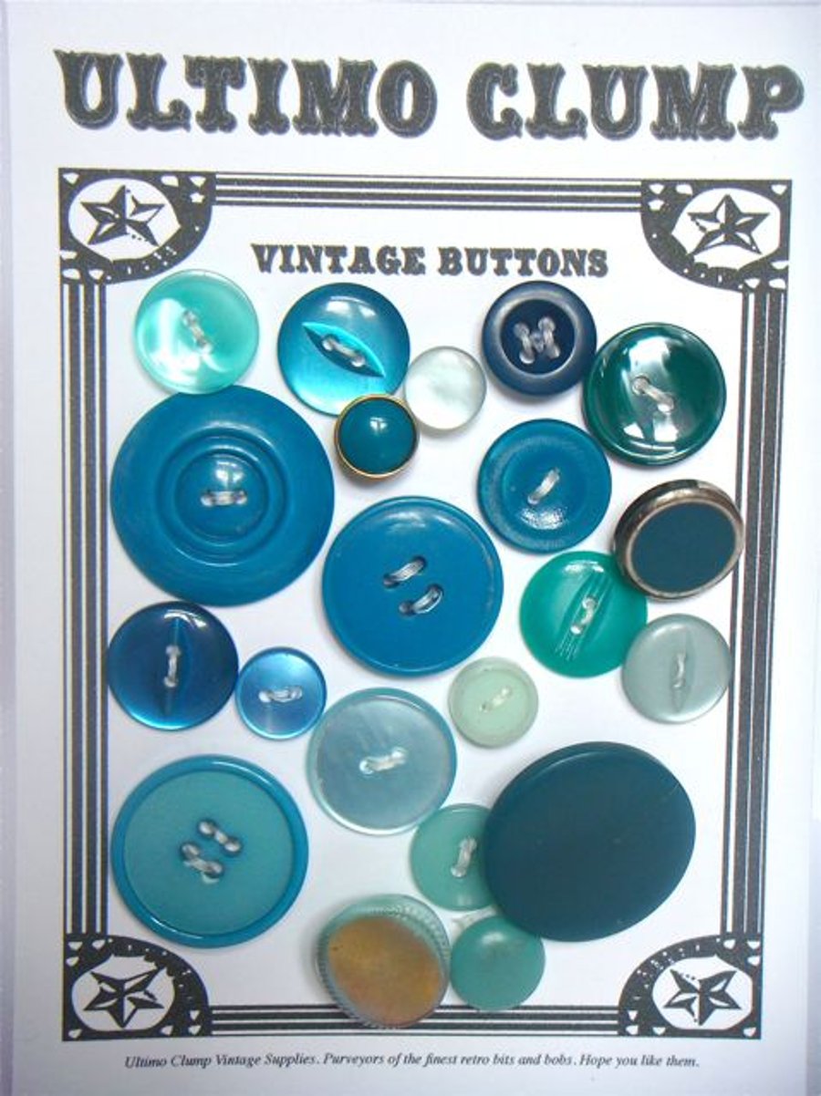 21 Vintage Turquoise Buttons