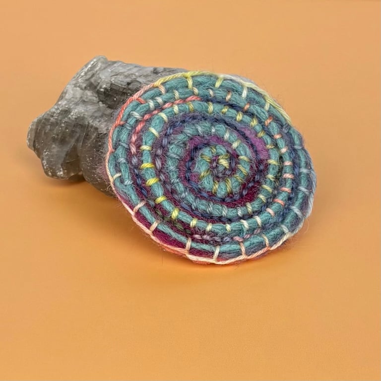 Felted Brooch - Ammonite